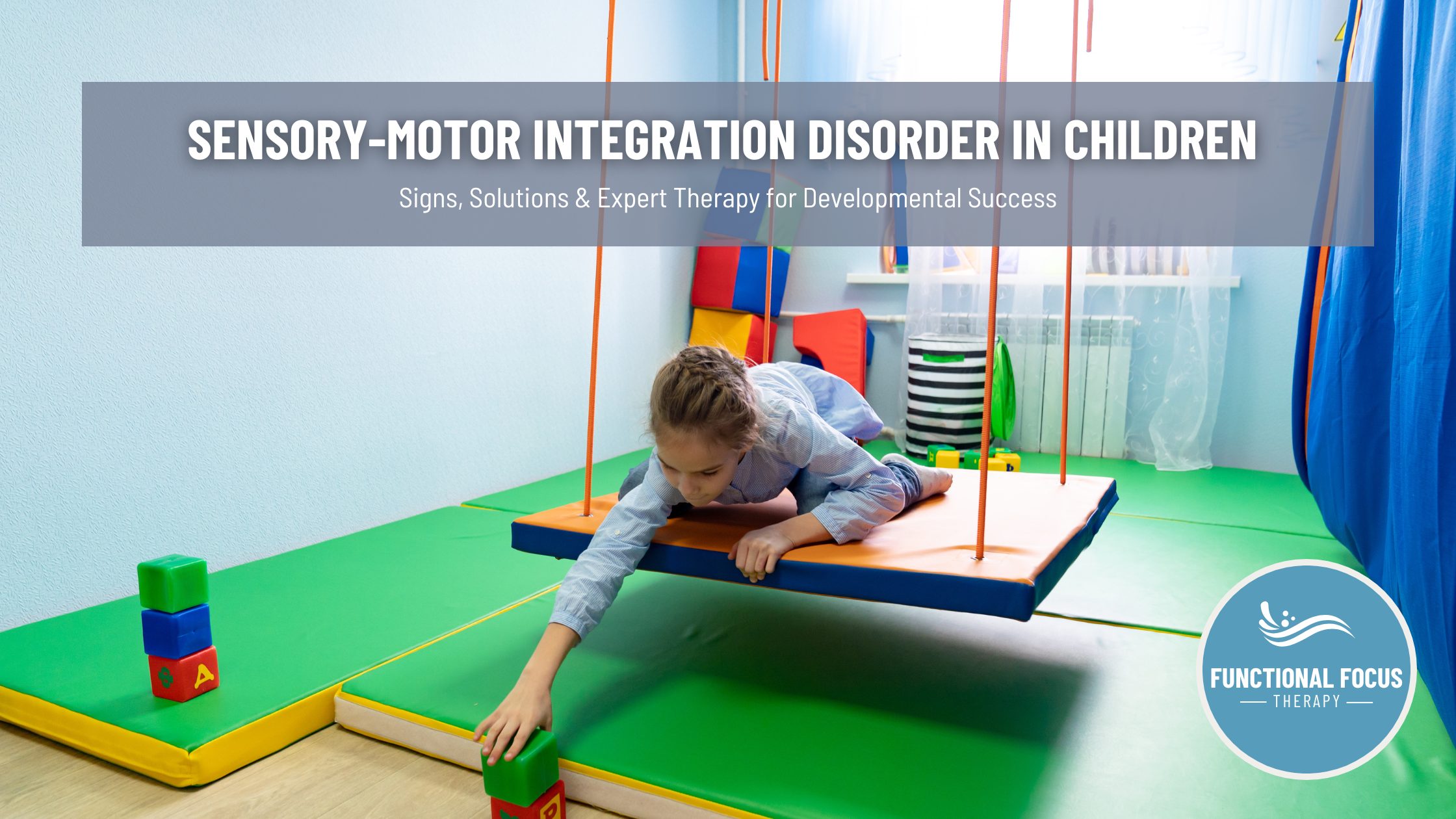 a child on a swing performing sensory-motor integration disorder exercises